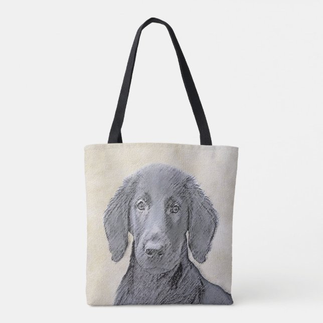 Tote Bag Retriever à couche plate - Art original de chien (Dos)