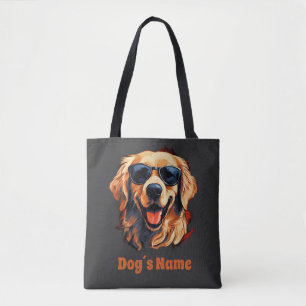 Tote Bag Retriever en or cool avec lunettes de soleil