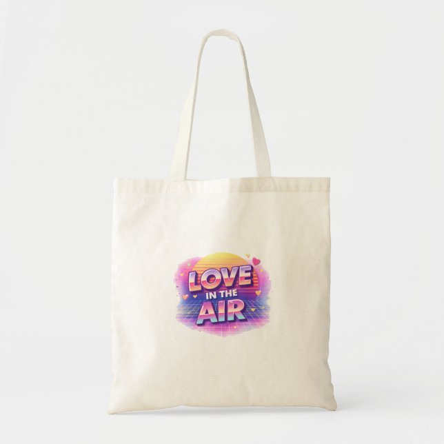 Tote Bag  Retro 80's Love In The Air Valentine Lover Candle (Devant)