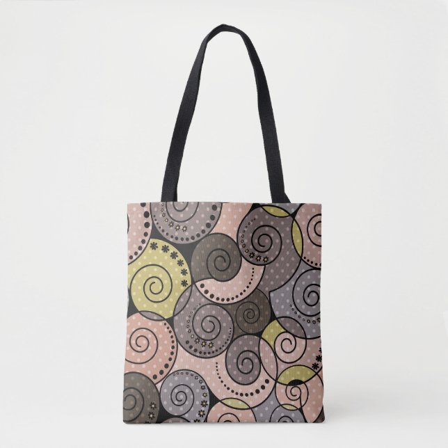 Tote Bag Rétro, abstrait, spirales (Devant)
