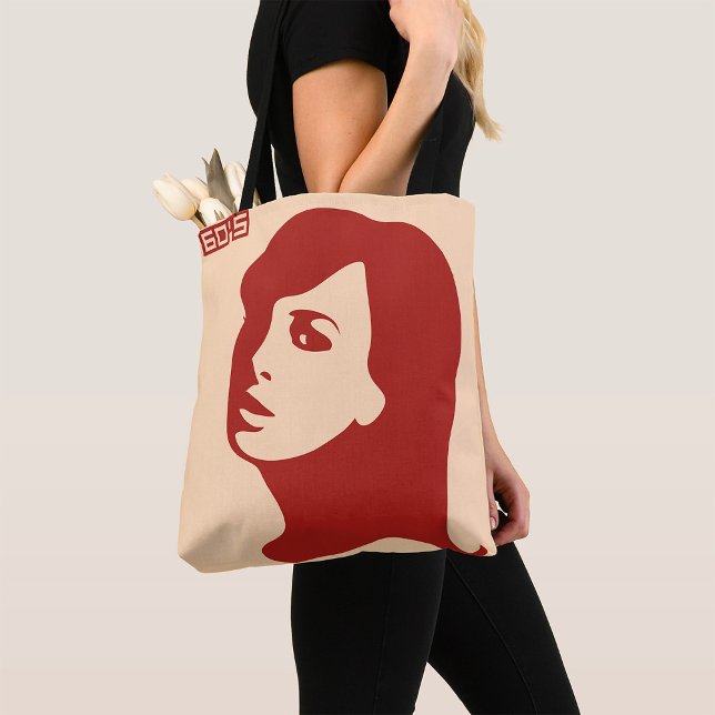 Tote Bag Rétro années 1960 minimaliste femme Illustration A (Créateur téléchargé)