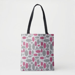 Tote Bag rétro, années 60, pois, gris et rose