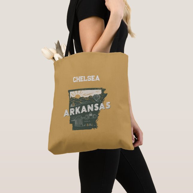 Tote Bag Rétro Arkansas Personnalisé (De près)