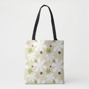 Tote Bag Rétro arrière - plan floral
