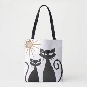 Tote Bag Retro Atomique Moyen Siècle Moderne MCM Cool Chat