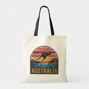 Tote Bag Retro Australian Sunset Animal sauter Kangaroo