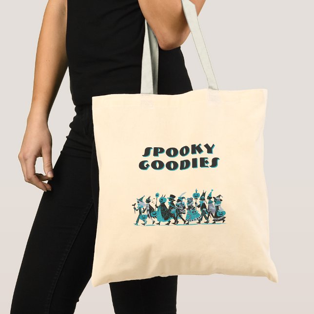 Tote Bag Retro Blue Spooky Goodies Halloween (Créateur téléchargé)