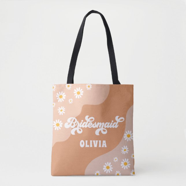 Tote Bag Retro Boho Daisy Cadeau de femme de chambre person (Devant)