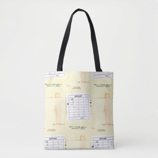 Tote Bag Rétro carte due de date de livre de bibliothèque (Devant)