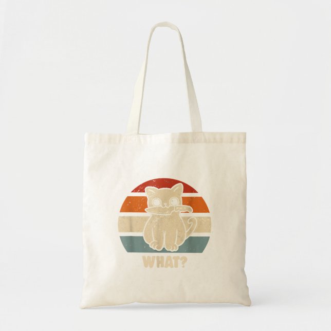 Tote Bag Rétro Ce Chat Couteau Meow Kitty Funny Chats Maman (Devant)