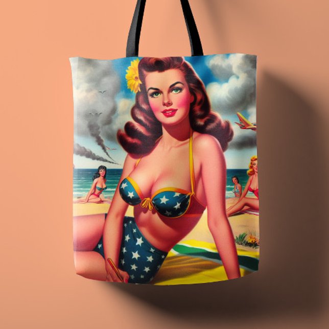 Tote Bag Rétro chaud vintage plage pin up (Créateur téléchargé)