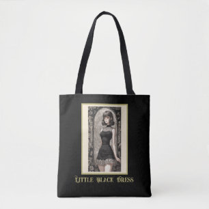 Tote Bag Retro Chic Anime Little Robe Noire