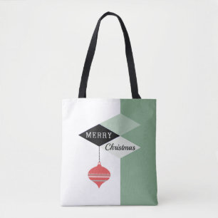 Tote Bag Retro Chic Joyeux Noël Couleur Bloc Motif