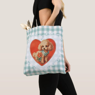 Tote Bag Retro Coquette Vintage Bébé Animaux Chien En vichy