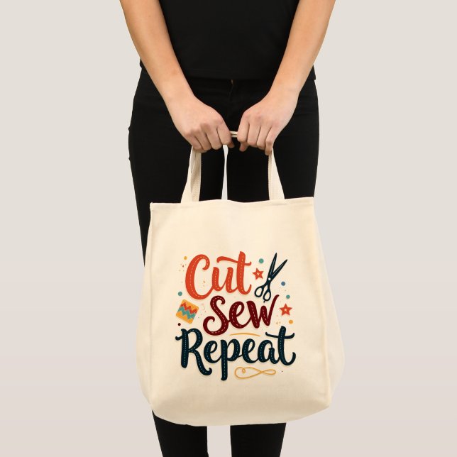 Tote Bag Retro "Couper la couture répétée" Conception de l' (Devant (produit))