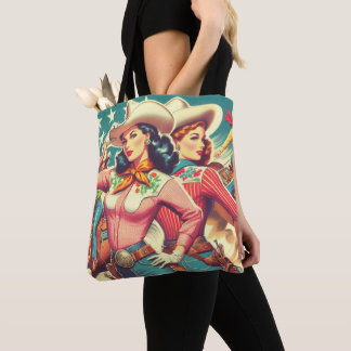 Tote Bag Retro Cowgirls Pin-ups