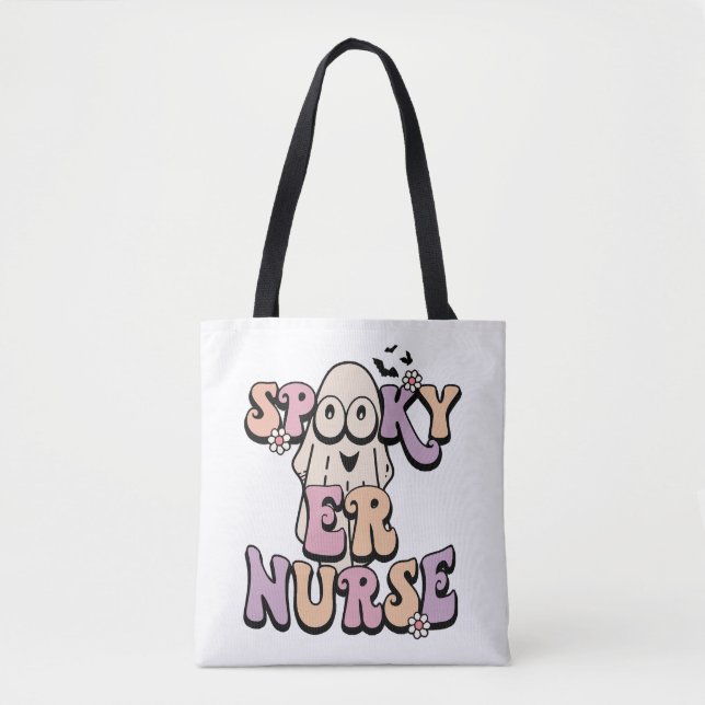 Tote Bag Retro Cute Éffrayant ER Nurse Halloween (Devant)