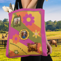Retro Daisy 3 Photo Horse Pet Collage et nom