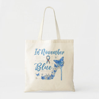 Tote Bag Retro En Novembre Nous Portons Blue Diabetes Sensi