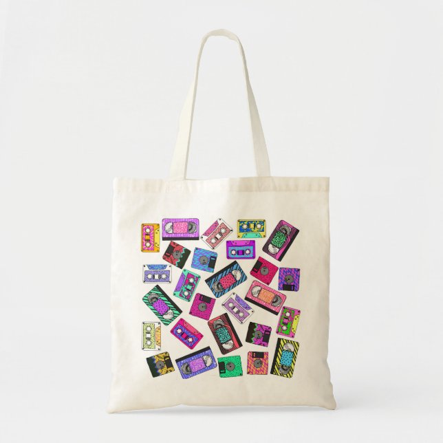 Tote Bag Rétro enregistreurs à cassettes modelés des années (Devant)