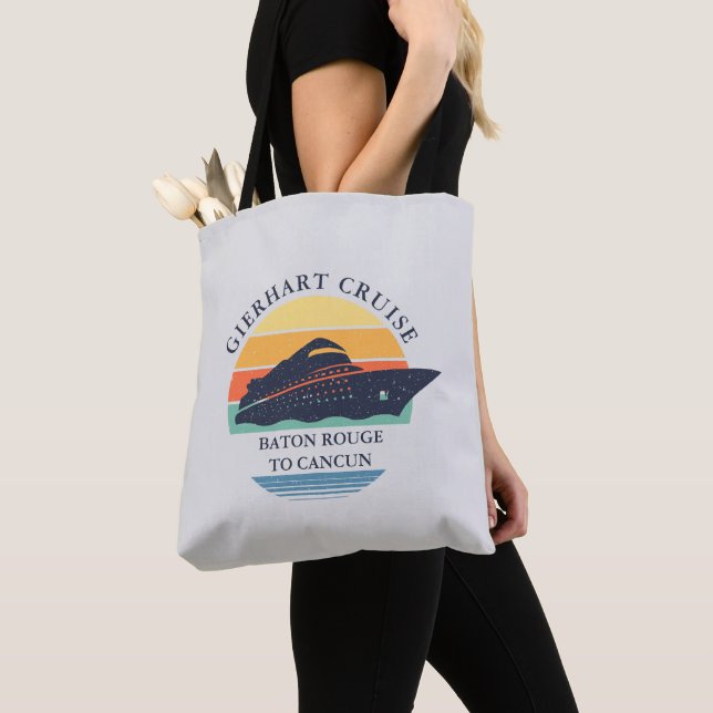 Tote Bag Retro Famille Voyage de croisière sur mesure (De près)