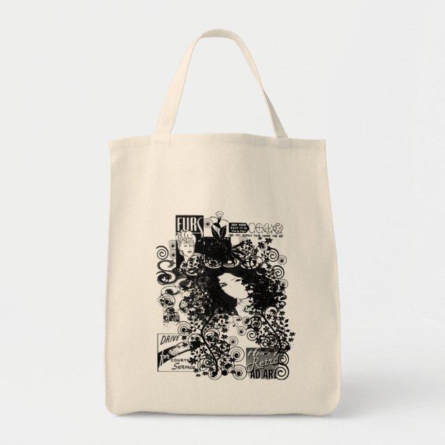 Tote Bag Retro Fashion Diva Swirled (Devant)