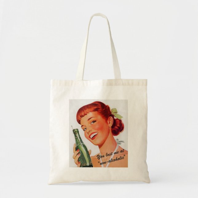 Tote Bag Retro Girl Soda Advert Drôle Slogan (Devant)