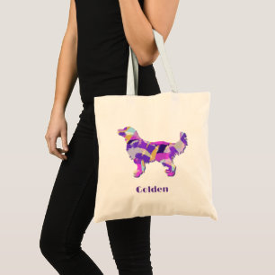 Tote Bag Rétro Golden Retriever Chien Mignon Silhouette Vio