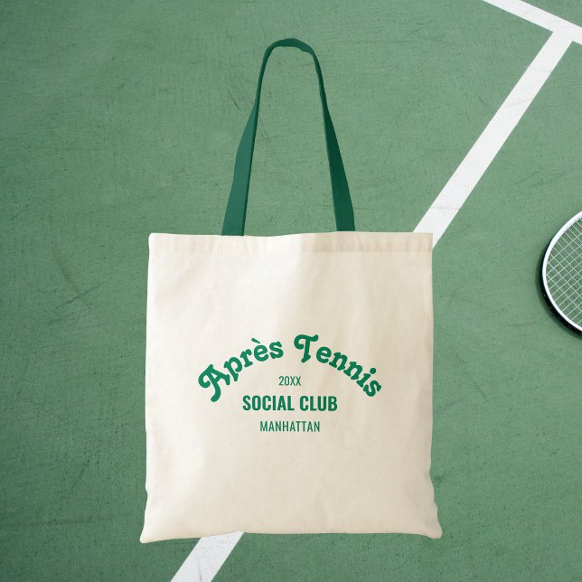 Tote Bag Retro Green Après Tennis Social Club Green Handle (Créateur téléchargé)