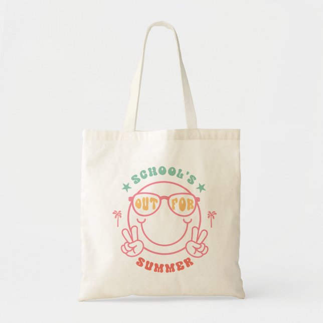 Tote Bag Retro Grunge "School's Out" Design d'été (Devant)