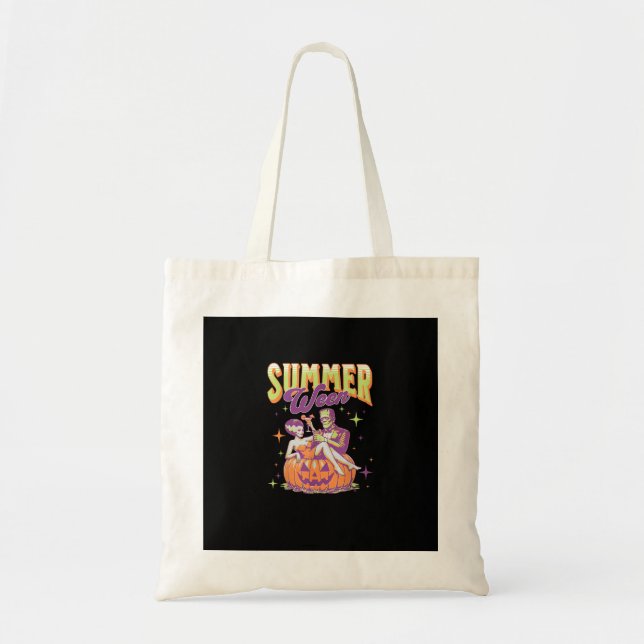 Tote Bag Rétro Happy Summerween Drôle Monstre de Frankenste (Devant)