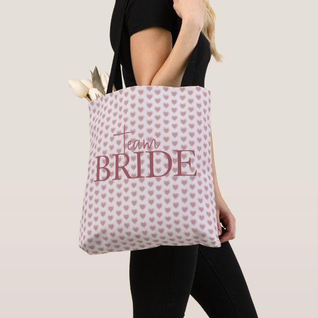 Tote Bag Retro Hearts Pink Burgundy Y2K Style (De près)