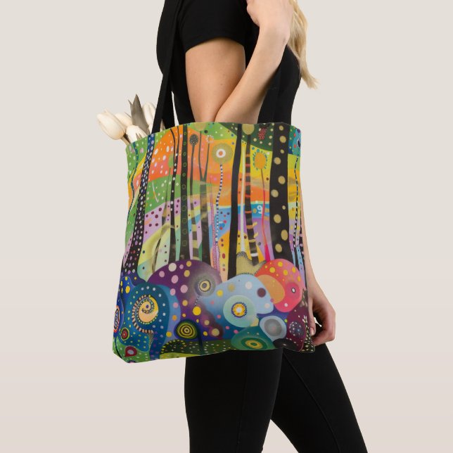 Tote Bag Rétro Hippsychedelique 70s 60s Hip (De près)