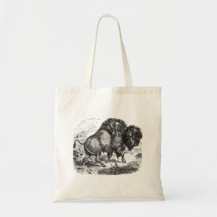 Tote Bag Rétro illustration d'animal de bison de Buffalo