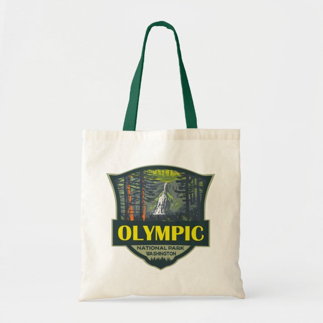 Tote Bag Retro Illustration du Parc National Olympique (Devant)