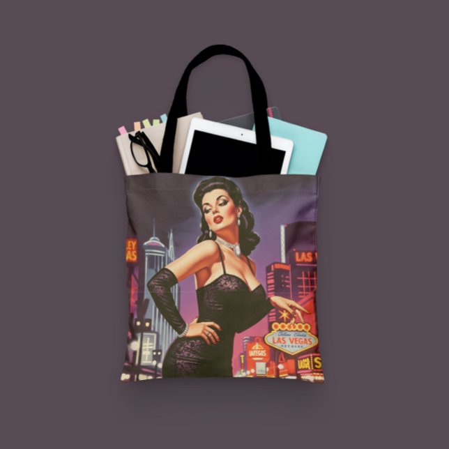 Tote Bag Rétro Las Vegas Pin-up (Créateur téléchargé)