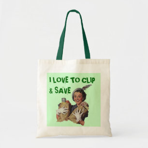 TOTE BAG RÉTRO LE COUPEUR DE COUPONS-PRIMES HEUREUX MET EN