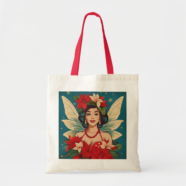 Tote Bag Retro les années 50 Tropical Christmas Pin-Up Beau (Devant)