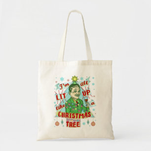 Tote Bag Rétro Lit potable d'homme d'humour de Noël drôle