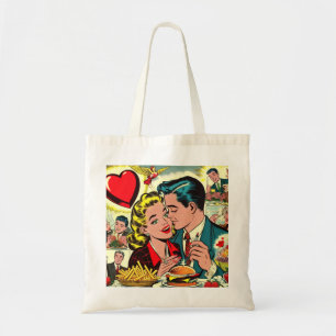 Tote Bag Retro Love Couple Comics