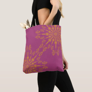 Tote Bag Rétro Mandala Boysenberry Shoulder Fourre-tout