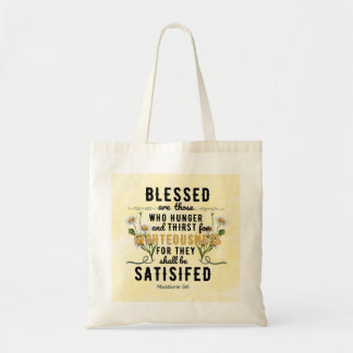 Tote Bag Rétro Matthew 5:6 Aquarelle