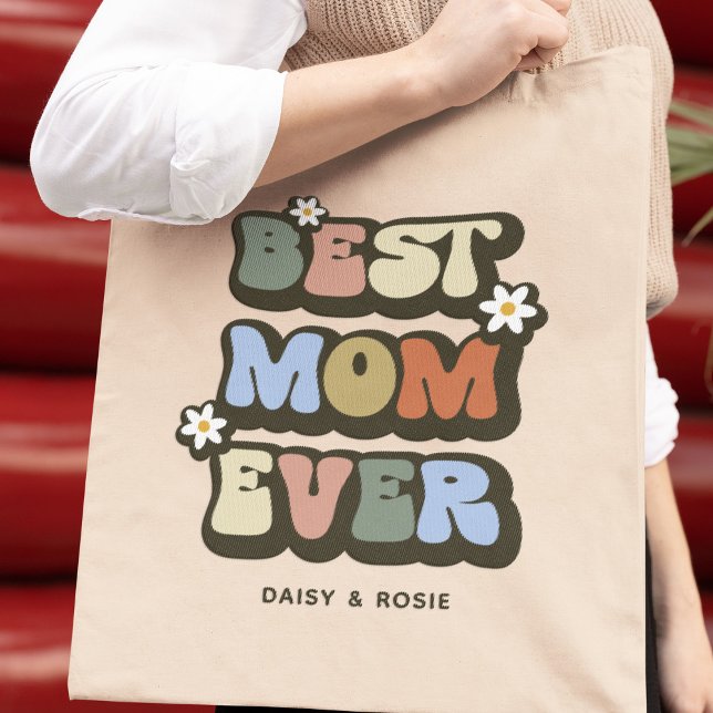 Tote Bag Retro Meilleure maman jamais photo (Créateur téléchargé)