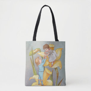 Tote Bag Rétro Mignon Douce Saint-Valentin, enfants et jonq