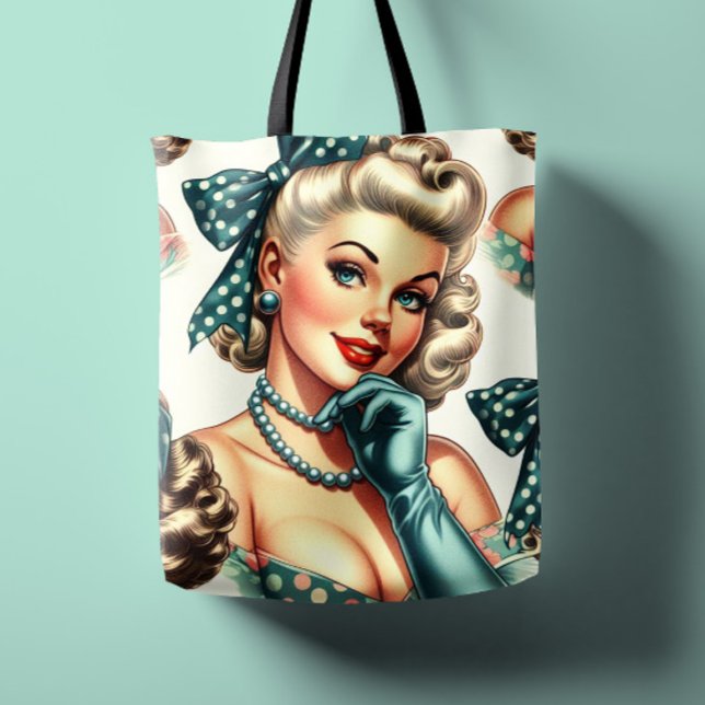 Tote Bag Rétro Mignon Pin-Up Classique (Créateur téléchargé)