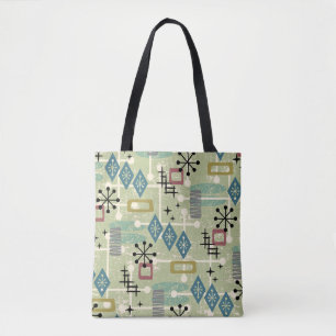 Tote Bag Rétro Moderne du Milieu du Siècle Abstrait Atomiqu