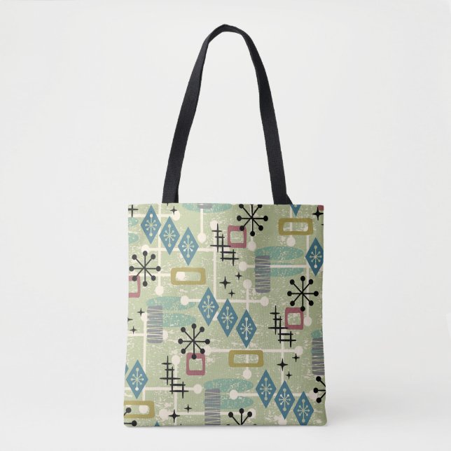 Tote Bag Rétro Moderne du Milieu du Siècle Abstrait Atomiqu (Devant)