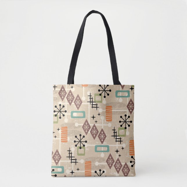 Tote Bag Rétro Moderne du Milieu du Siècle Abstrait Atomiqu (Devant)