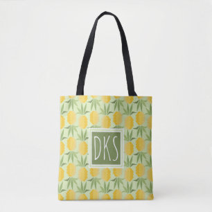Tote Bag Rétro monogramme des ananas