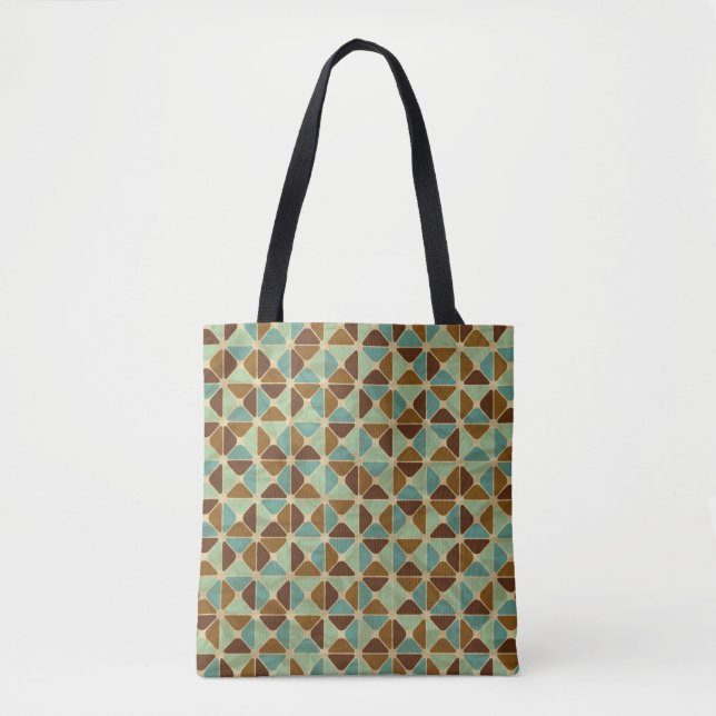 Tote Bag Rétro motif géométrique (Devant)